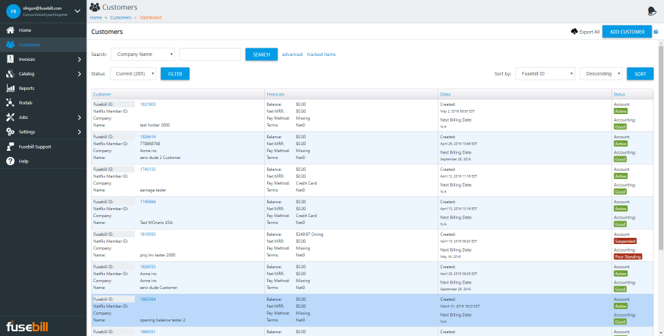 screenshot of Stax Bill
